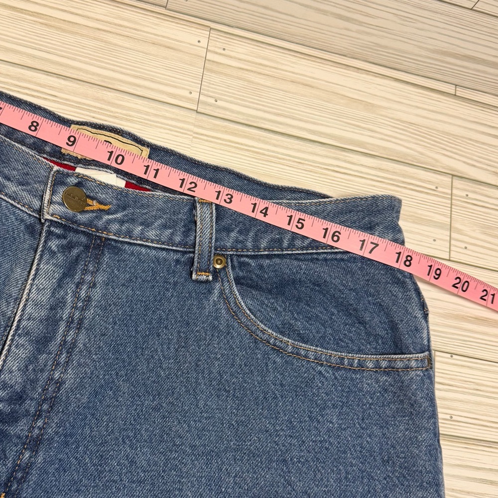 Classic High-Rise Women’s Blue Denim Jeans with Red Fleece Lining - Picture 12 of 12